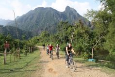 Biking Vang Vieng And Blue Lagoon swimming 1 day tour