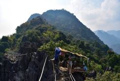 Vang Vieng trekking to Hmong village and Blue Lagoon swimming 1 day tour