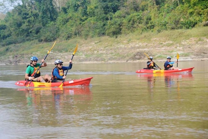 Vang Vieng kayaking and ziplining half day tour